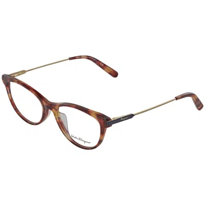 Ferragamo Transparent Oval Ladies Eyeglasses Sf2852 2145217 In Brown