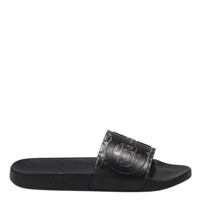 Ferragamo Transparent Pvc Gancini Slides In Black