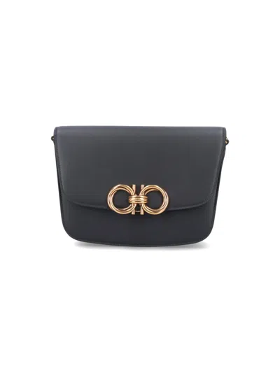 Ferragamo Trapezio Leather Crossbody Bag In 001