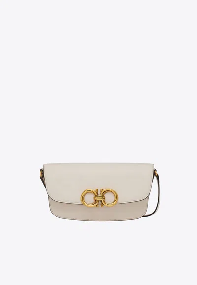 Ferragamo Trapezio Crossbody Bag In Bone