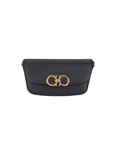 Ferragamo Trapezio Crossbody Bag In Nero