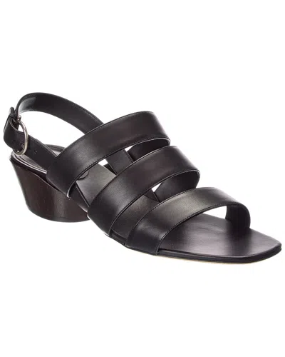 Ferragamo Trezze Leather Sandal In Black