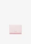 Ferragamo Tri-fold Compact Leather Wallet In Pink
