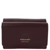 Ferragamo Tri-fold Leather Card Holder In Red