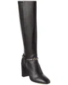 Ferragamo Triba Leather Knee-high Boot In Black