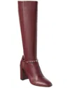 Ferragamo Triba Leather Knee-high Boot In Red