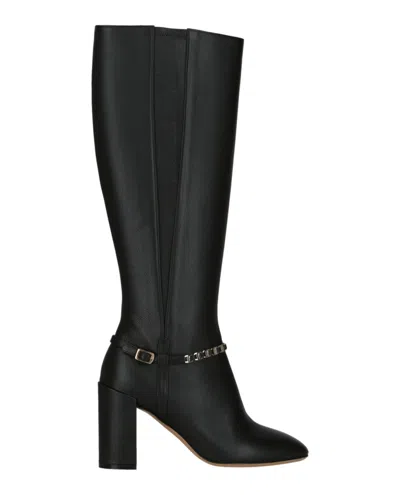 FERRAGAMO TRIBA LEATHER KNEE-HIGH BOOTS
