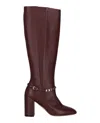 Ferragamo Triba Leather Knee-high Boots In Brown