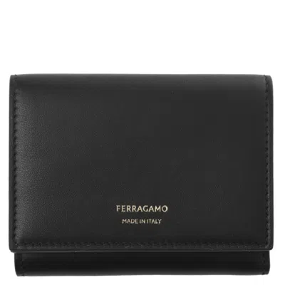 Ferragamo Trifold Leather Compact Wallet