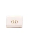 Ferragamo Trifold Wallet Gancini Leather Gold-tone