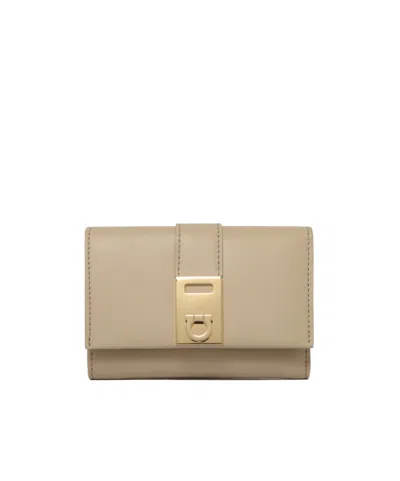 Ferragamo Trifold Wallet In Neutral