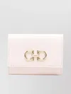 Ferragamo Trifold Wallet Gancini Leather Gold-tone
