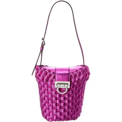 Ferragamo Trifolio Bucket Bag Fuchsia In Purple