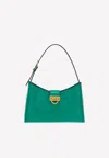Ferragamo Trifolio Calf Leather Shoulder Bag In Emerald