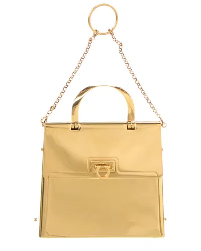 Ferragamo Trifolio Clutch In Gold