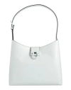 Ferragamo Trifolio Sh Woman Shoulder Bag Light Grey Size - Calfskin In White