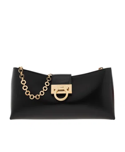 Ferragamo Trifolio Shoulder Bag In Black