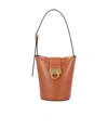 Ferragamo Trifolio Shoulder Bucket Bag In Brown