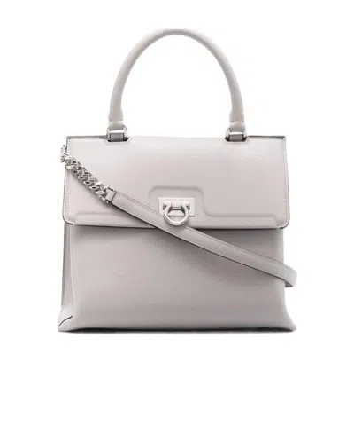 Ferragamo Trifolio Small Handbag In Gray