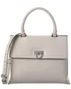 Ferragamo Trifolio Small Leather Satchel In Grey