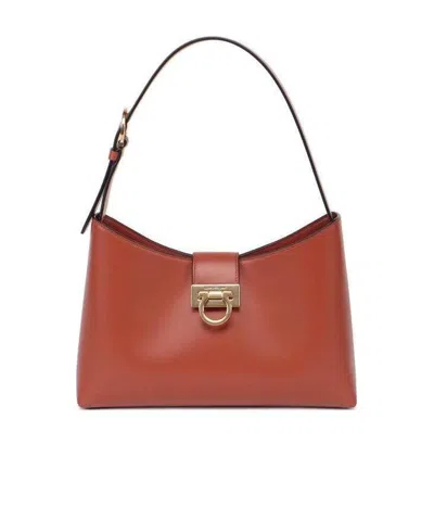 Ferragamo Trifolio Sml Baguette Bg In Brown