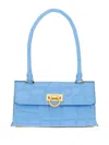 FERRAGAMO TRIFOLIO SWING CROCODILE-EFFECT SHOULDER BAG