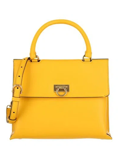 Ferragamo Trifolio Tote Bag Woman Handbag Yellow Size - Calfskin