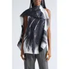 Ferragamo Trinidad Print Asymmetric Silk Twill Blouse In Multi