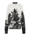 Ferragamo Palm-tree Print Sweatshirt In White