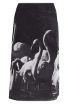 Ferragamo Trinidad Print Silk Georgette Midi Skirt In Multi