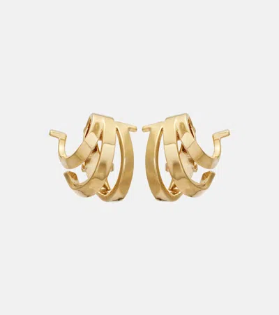 Ferragamo Triple Gancini Clip-on Earrings In Gold