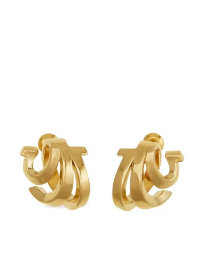 FERRAGAMO FERRAGAMO TRIPLE GANCINI EARRINGS