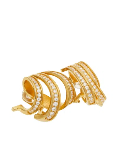 Ferragamo Triple Gancini Earrings In Gold