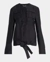 Ferragamo Triple Silk Organdie Transformable Jacket In Nero