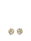 Ferragamo Triple Gancini Hoop Earrings Gemstone Embellishments
