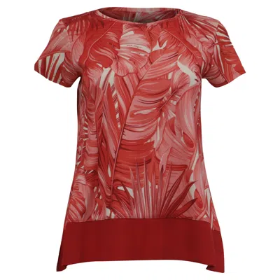 Ferragamo Tropical-print T-shirt In Red Cotton