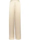 Ferragamo Woman Satin Pajama Trouser In Beige
