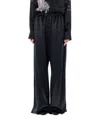 Ferragamo Gathered Satin Wide-leg Pajama Pants In Black