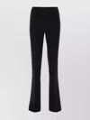 Ferragamo Trousers Flared Design Central Pleats In Black
