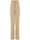 Ferragamo Woman Linen Blend Tailored Trouser In Grey