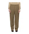 Ferragamo Taupe Inverted Pleats Trousers In Brown