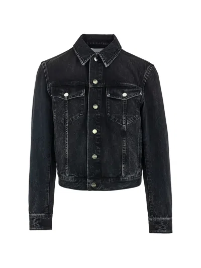 Ferragamo Trucker Denim Jacket In Black