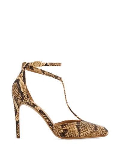 Ferragamo T-strap Stiletto Pumps In Multi