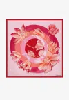 Ferragamo Tulip Print Silk Scarf In Multicolor