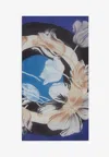 Ferragamo Tulip Print Silk Scarf In Multicolor