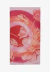 Ferragamo Tulip Print Silk Scarf In Multicolor