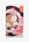 Ferragamo Tulip Print Silk Scarf In Multicolor