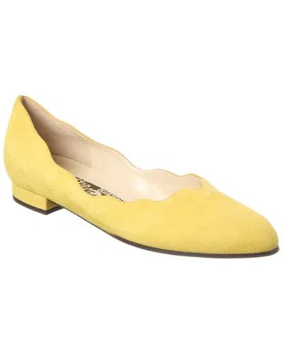Ferragamo Turchina Leather Ballet Flat In Yellow