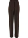 Ferragamo Pressed-crease Wide Leg Pants In Brown