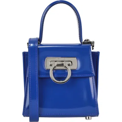 Ferragamo Turnlock Gancio Top Handle Satchel In Blue